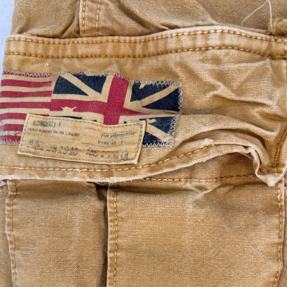 Denim & Supply Ralph Lauren Cargo Pants 32x32 Tan Vintage Distressed Workwear - Picture 2 of 9
